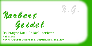 norbert geidel business card